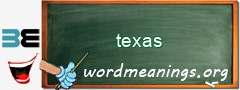 WordMeaning blackboard for texas